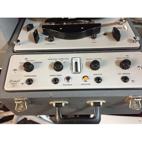 218 - Brenell Mark 5S3 Reel to Reel, In Lovely Condition with Accessories, Shipping Unavailable