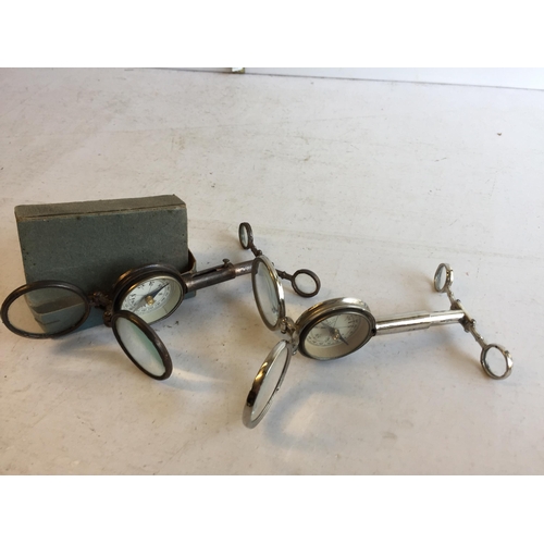 252 - Two Unusual Multi Function Compass Skeleton Binocular Gadgets, One in Original Box