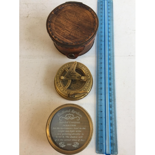 258A - Dollond London Sundial Compass with Built in Stand
