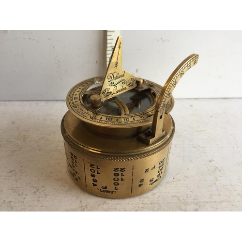 258A - Dollond London Sundial Compass with Built in Stand