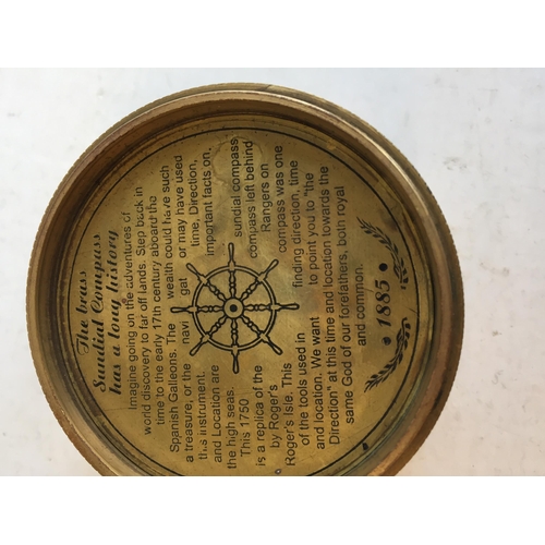 258A - Dollond London Sundial Compass with Built in Stand