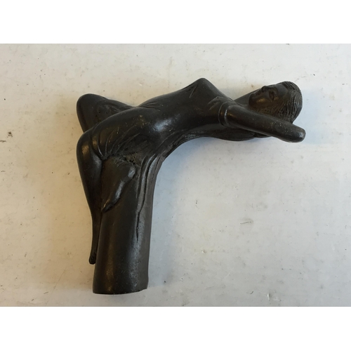 262 - Bronze Posing Lady Walking Stick Top