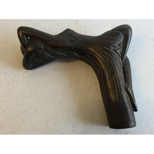 262 - Bronze Posing Lady Walking Stick Top