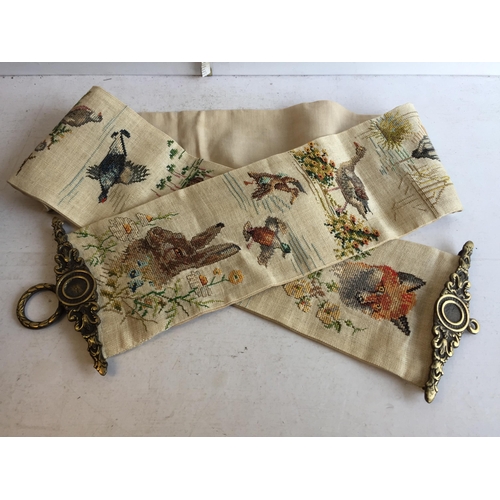 280 - Wall Hanging Tapestry With Brass Fittings