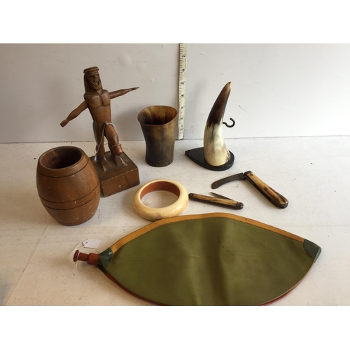 286 - Very Good Box of Assorted Collectables Inc Vintage Bone Handle Knife etc