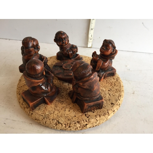 290 - German Wax Figure Monks Playing Cards