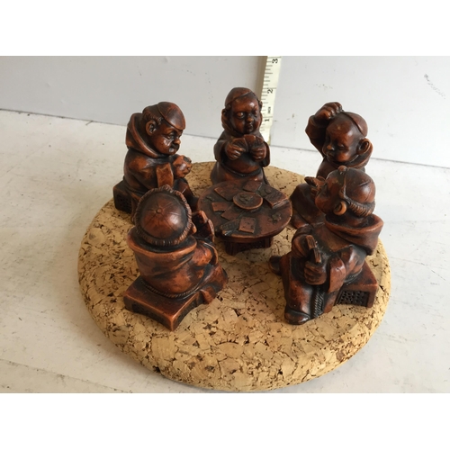 290 - German Wax Figure Monks Playing Cards