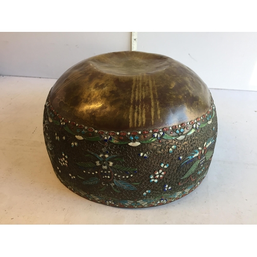 4 - Bronze & Enamelled Bowl