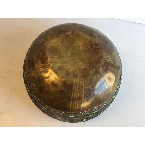 4 - Bronze & Enamelled Bowl