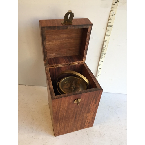 54 - Large Boxed Brass Compass