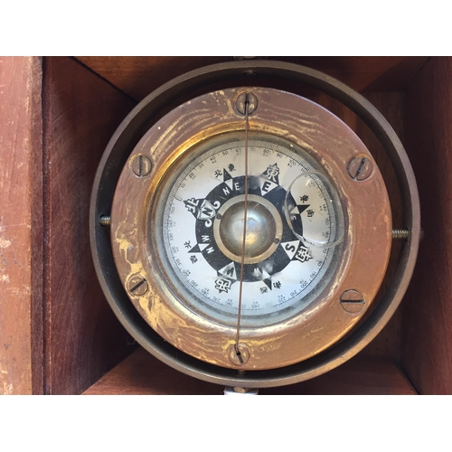 57 - Compass in Old Wooden Box