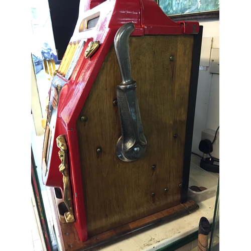 245 - Vintage Golden Nugget one arm Fruit Machine, GWO. Shipping Unavailable