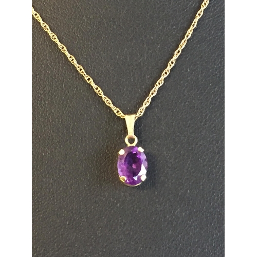 1 - 9ct Gold Oval Cut Amethyst Pendant Necklace,


2073630