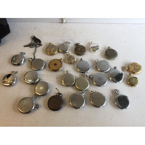 191 - Job Lot of Assorted Vintage Mechanical & Quartz Pocket Watches, Spares/Repairs, X 25 .


411155