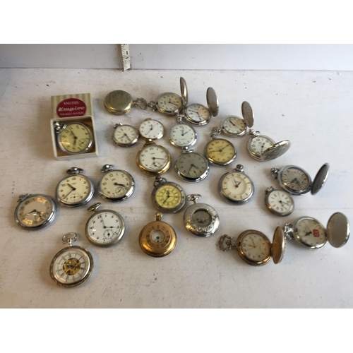 196 - Job Lot of Mechanical & Quartz Pocket Watches, Spares/ Repairs. x 25.


411148