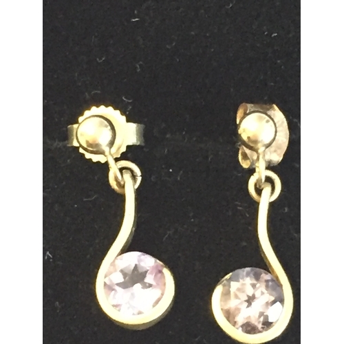 20 - 9ct Gold Purple Gem Stone Drop Earrings


2073647