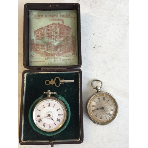 202 - Vintage Ladies Silver Pocket Fob Watches, Key Wind, Untested.


411176