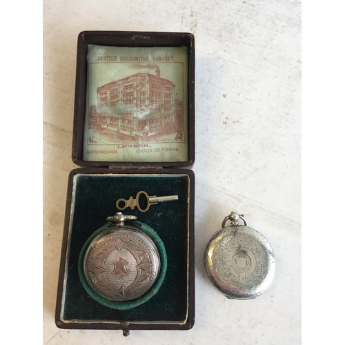 202 - Vintage Ladies Silver Pocket Fob Watches, Key Wind, Untested.


411176