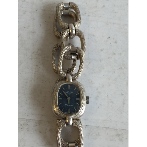 204 - Vintage Rotary Hand Wind Silver Wrist Watch, GWO.


411179