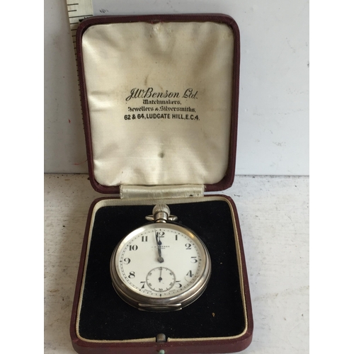 205 - Vintage 925 Silver J.W.Benson Pocket Watch, Key wing. GWO.


411174