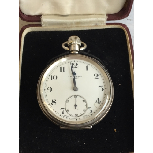 205 - Vintage 925 Silver J.W.Benson Pocket Watch, Key wing. GWO.


411174