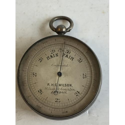 207 - Vintage Open Face 925 Silver Pocket Barometer.


411177