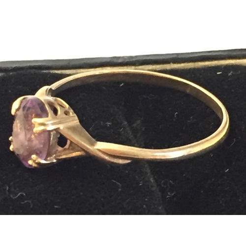 23 - 9ct Gold Amethyst Dress Ring, size S.


2072972