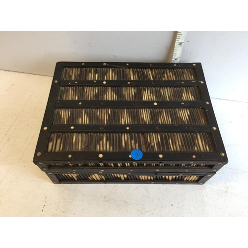 288 - Antique Porcupine Quill Jewellery Box