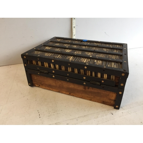 288 - Antique Porcupine Quill Jewellery Box