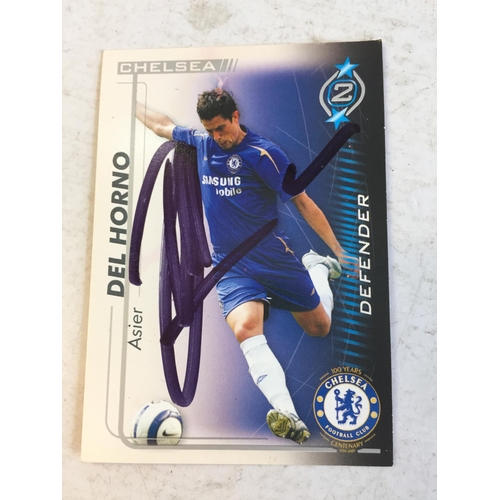 323 - Chelsea Football Club Signed Shoot Out Trading Card. Del Horno