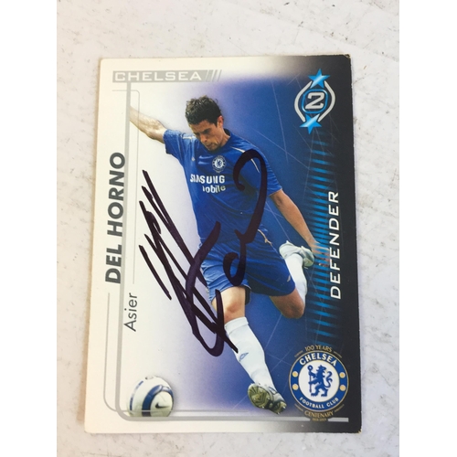 327 - Chelsea Football Club Signed Shoot Out Trading Card. Del Horno