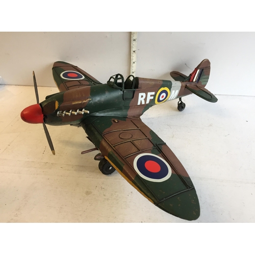 337 - Model Tin Plate Spit Fire Plane.