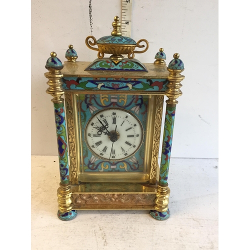 347 - Beautiful Enamel Clock Converted to Battery