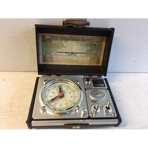 362 - Vintage Spirit of St louis Travel Alarm Clock, Quartz. All Original