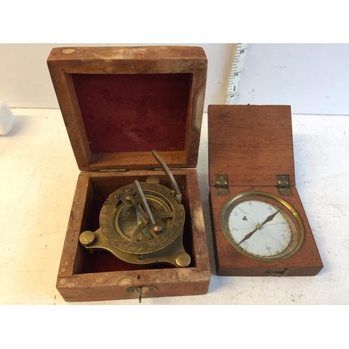 372 - 2 Boxed Compasses