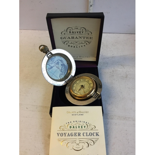 375 - Dalvey Travel Clock in Original Box with Papers