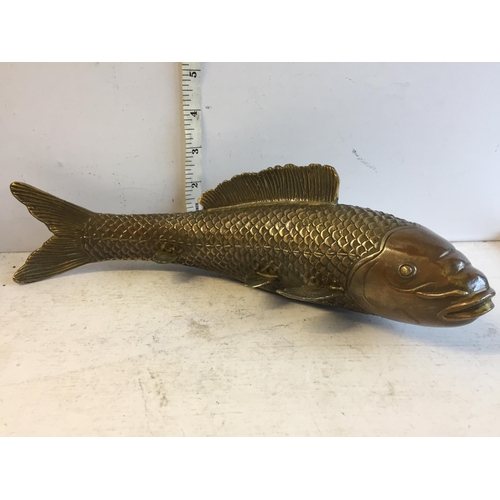 408 - Heavy bronze Carp Fish