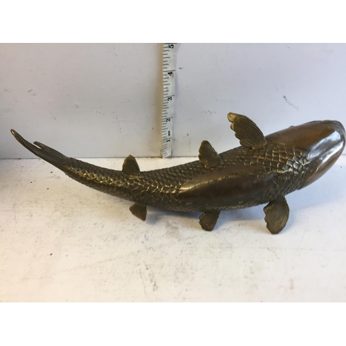 408 - Heavy bronze Carp Fish