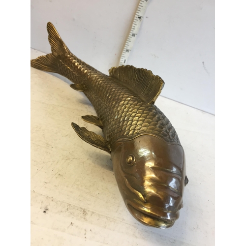 408 - Heavy bronze Carp Fish