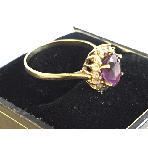 47 - 9ct Gold Amethyst & Cubic Zirconia Ring, size Q.



2058054