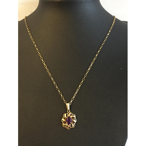 65 - 9ct Gold Amethyst Set Pendant Necklace


2055414