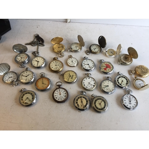 191 - Job Lot of Assorted Vintage Mechanical & Quartz Pocket Watches, Spares/Repairs, X 25 .


411155