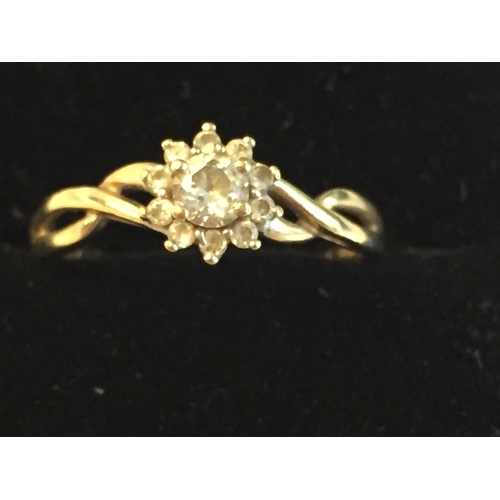 182 - 9ct Gold Cubic Zirconia Cluster Ring, P 1/2.



2058057