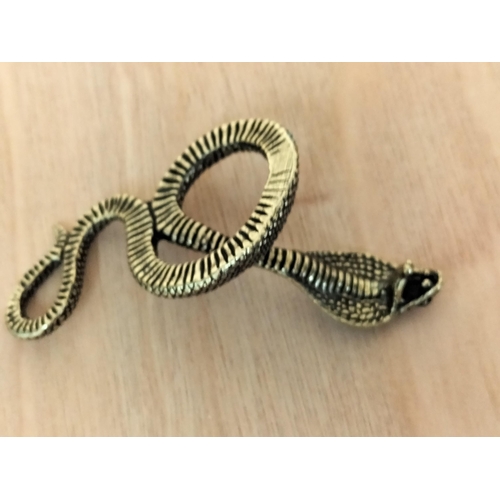 12 - Well Cast Miniature Brass Cobra Snake