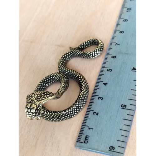 12 - Well Cast Miniature Brass Cobra Snake