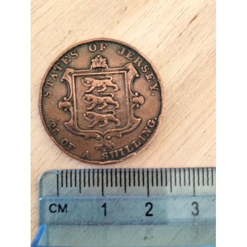 132 - 1841 Jersey 126th Shilling Coin with Lustre