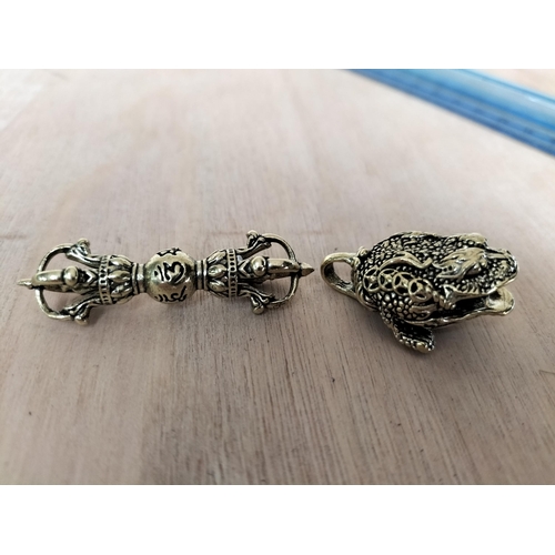 18 - Two Well Cast Miniature Brass Ornaments