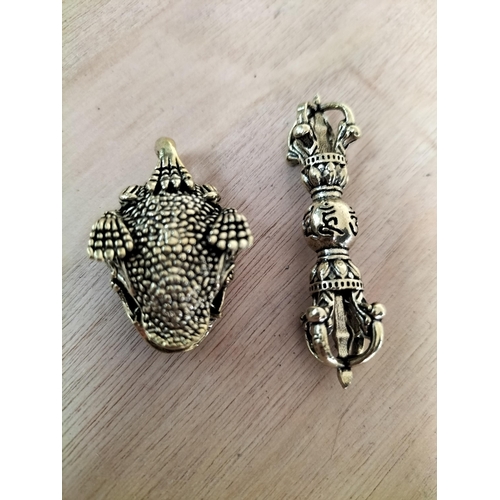 18 - Two Well Cast Miniature Brass Ornaments