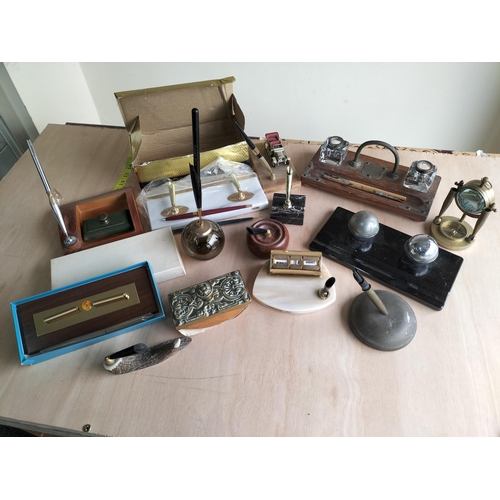 69 - Very Good Box of Assorted Desk Pieces