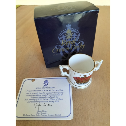 91 - Royal Crown Derby Miniature Loving Cup in Original Box